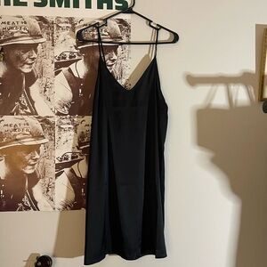 sexy basic silk black slip dress!